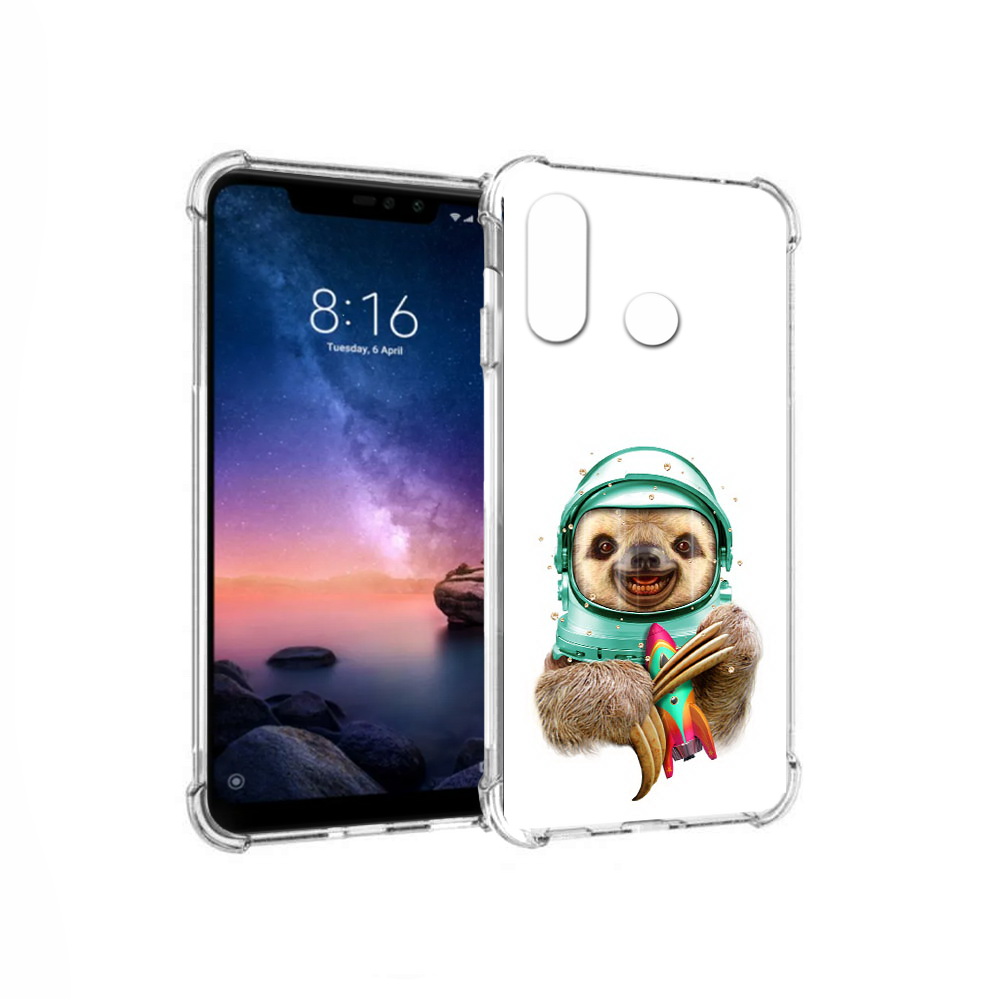 

Чехол MyPads Tocco для Xiaomi Redmi Note 6 Ленивец астронавт (PT118671.310.104), Прозрачный, Tocco