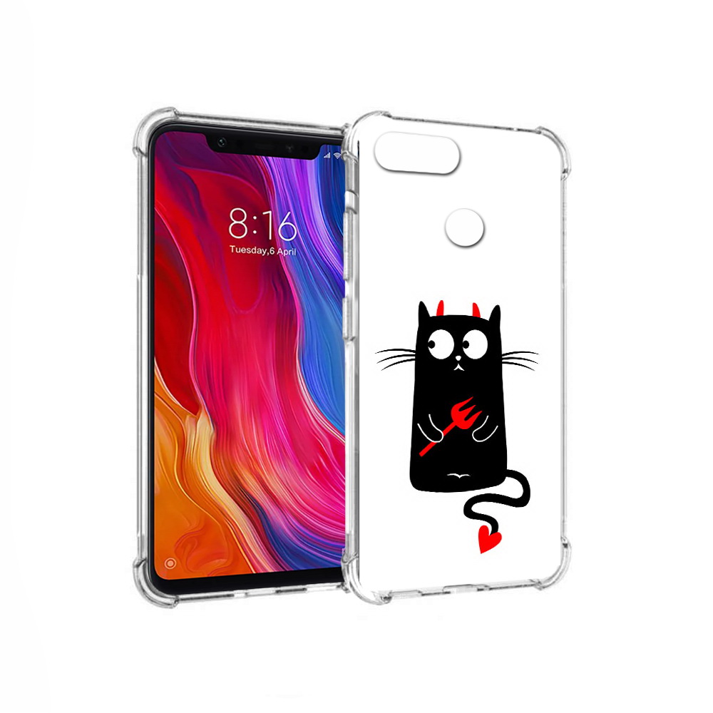 

Чехол MyPads Tocco для Xiaomi Mi 8 Lite Кот демон (PT119514.309.97), Прозрачный, Tocco