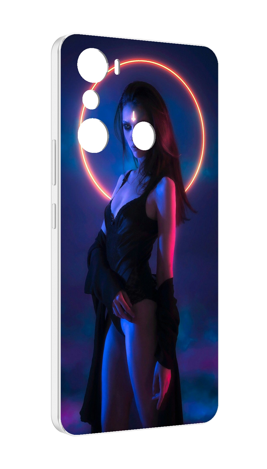 

Чехол MyPads девушка с неоновым кругом женский для Infinix Hot 20i, Прозрачный, Tocco