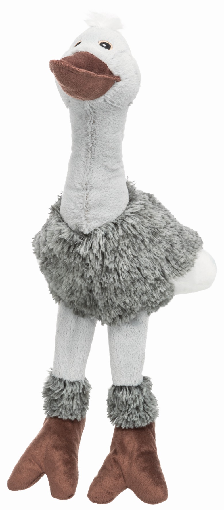 фото Мягкая игрушка, игрушка-пищалка для собак trixie страус, серый, 53 см