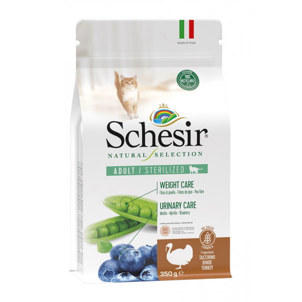 фото Сухой корм для кошек schesir grain-free, индейка, 0,35кг