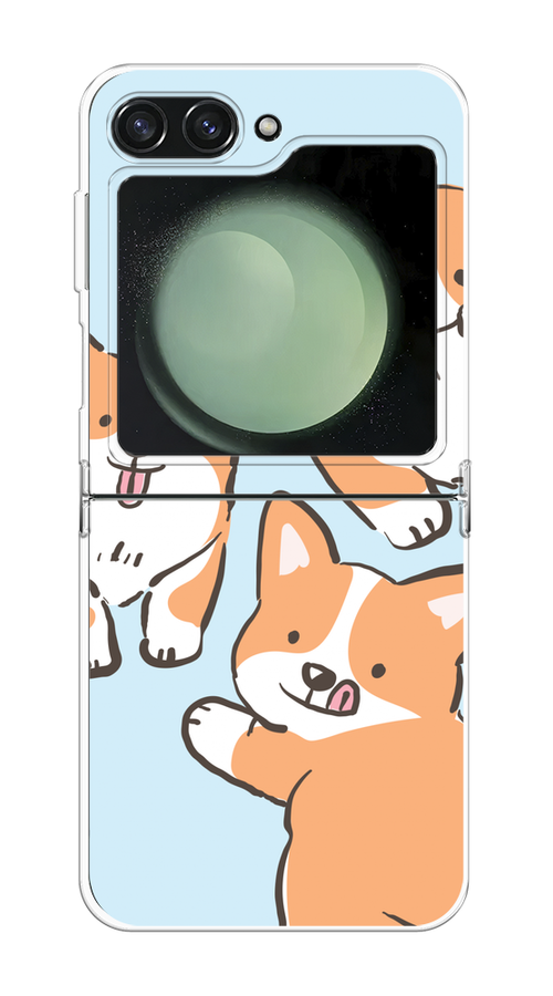 

Чехол на Samsung Galaxy Z Flip 6 "Милые корги", Бежевый;голубой;коричневый, 2109750-1