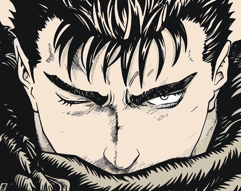 

Картина по номерам Цветное Берсерк Berserk манга аниме: Гатс 40x50