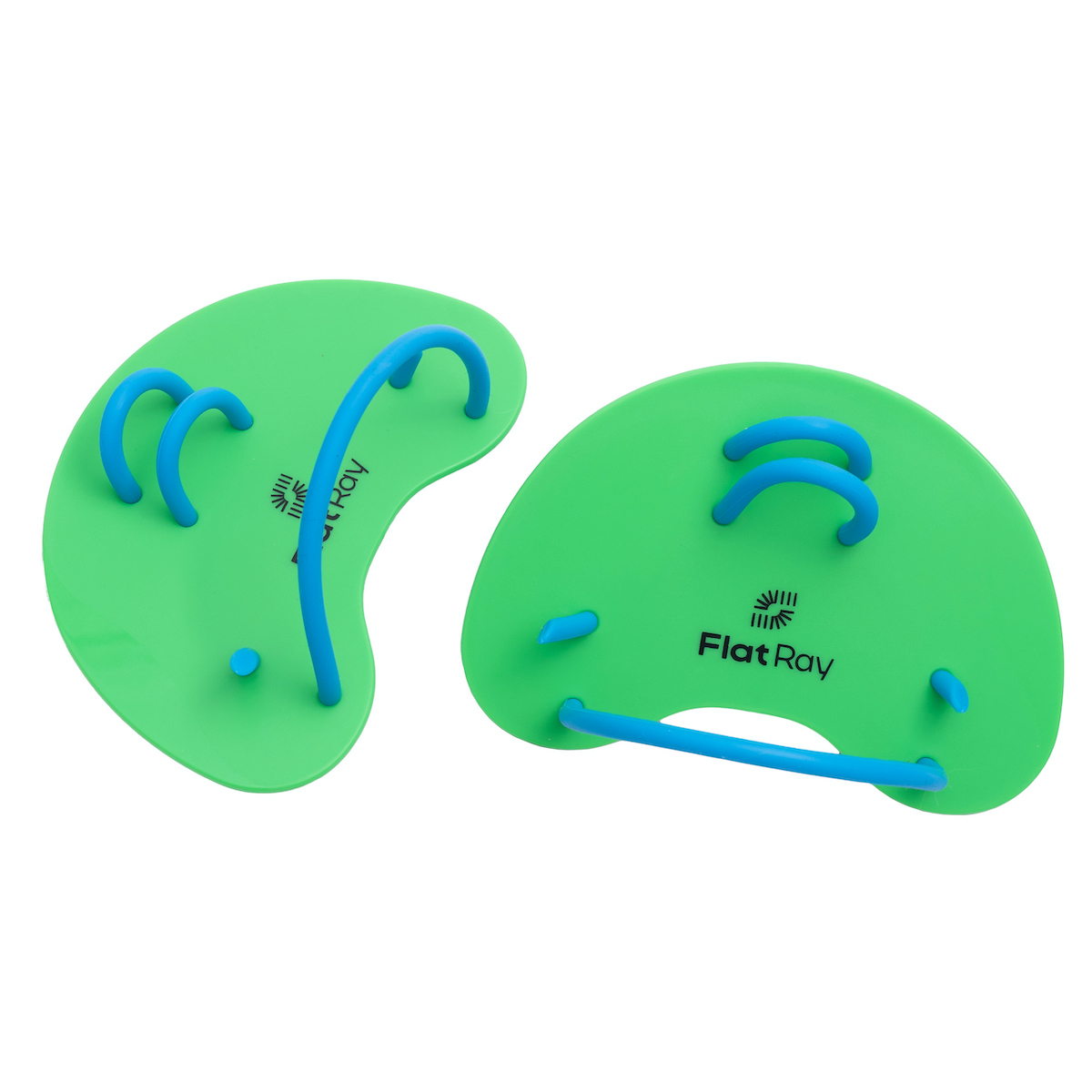 Лопатки для плавания Flat Ray Finger Paddles, зеленый/голубой