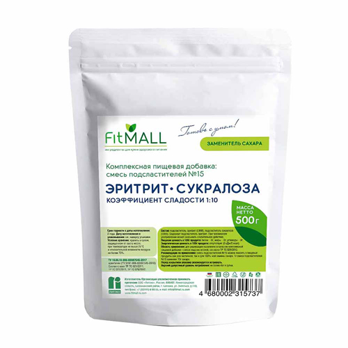 

Смесь эритрит, сукралоза №15 Fit Parad 500 г