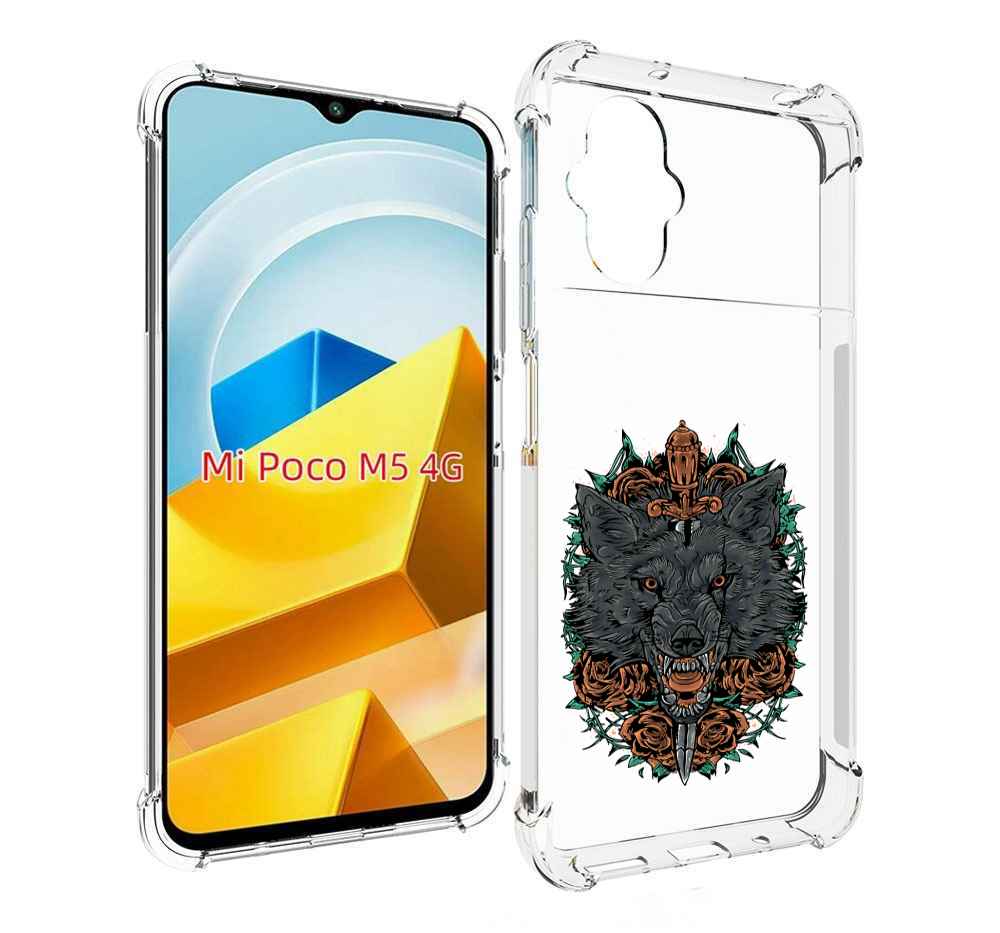 

Чехол Mypads Красивый Злой Волк Для Poco M5 Против, Прозрачный, Tocco