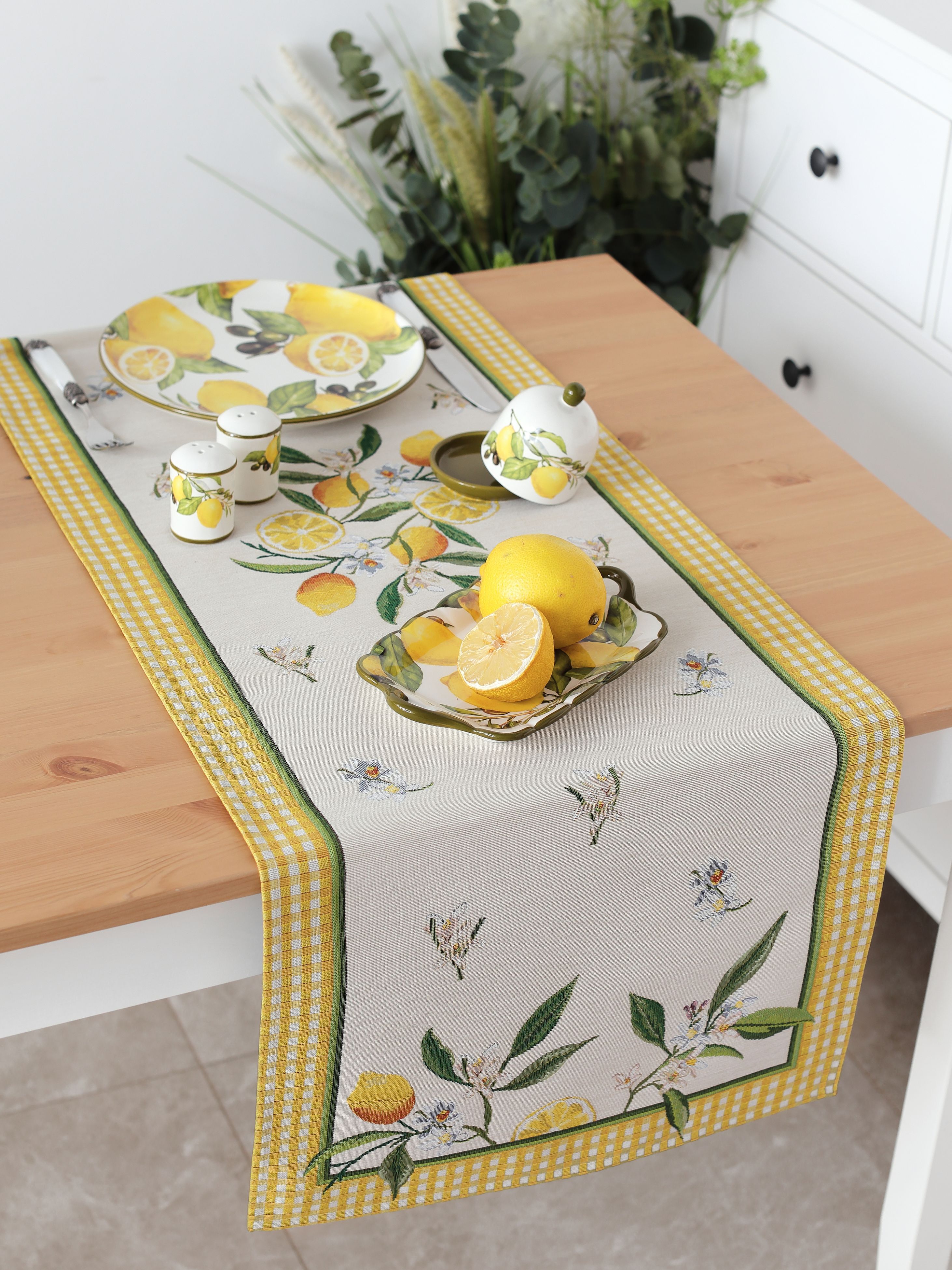 фото Дорожка для стола le gobelin лимонные веточки 45х100 см