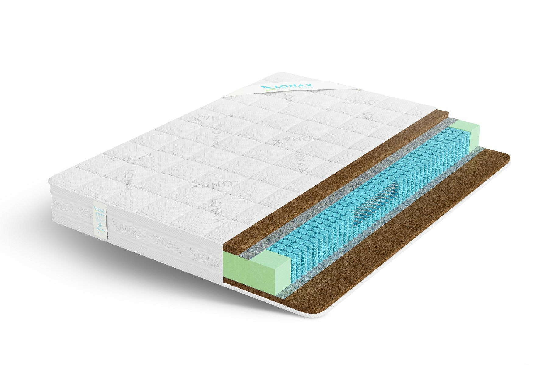 

Матрас Lonax Классик Cocos S1000 100х190, Бежевый;белый;серый;серебристый, Cocos S1000
