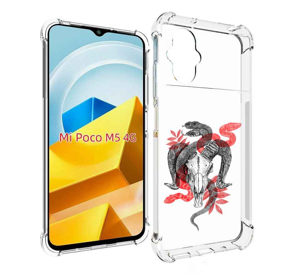 

Чехол MyPads Tocco для Xiaomi M5 змея в черепе рисунок, Прозрачный, Tocco