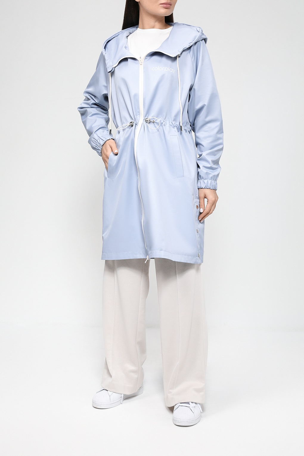 

Плащ женский COLORPLAY CP23039173.1-009 голубой 46 RU, CP23039173.1-009