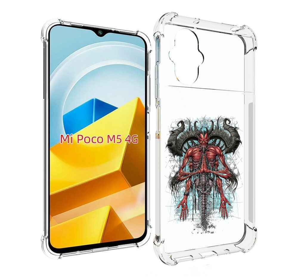 

Чехол Mypads Дьявол Для Poco M5 Противоударный, Прозрачный, Tocco