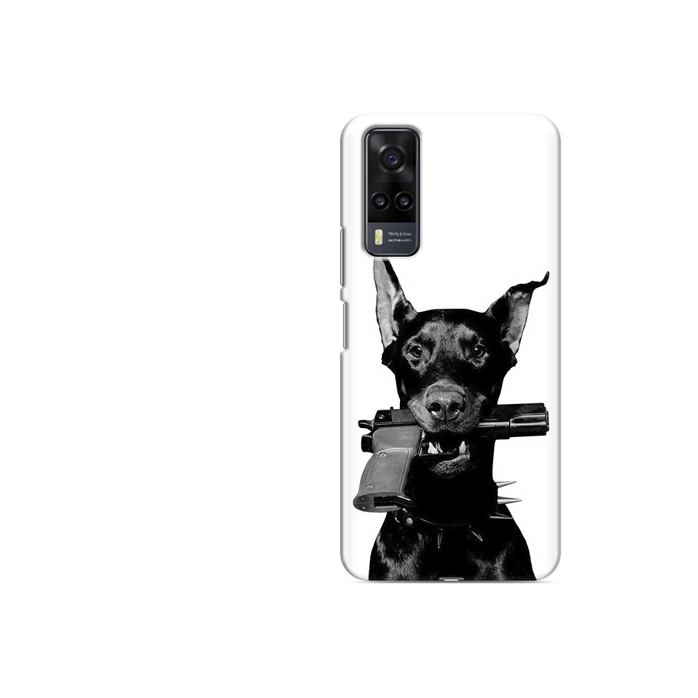 

Чехол MyPads Tocco для Vivo Y31 доберман с пистолетом (PT157735.439.331), Прозрачный, Tocco