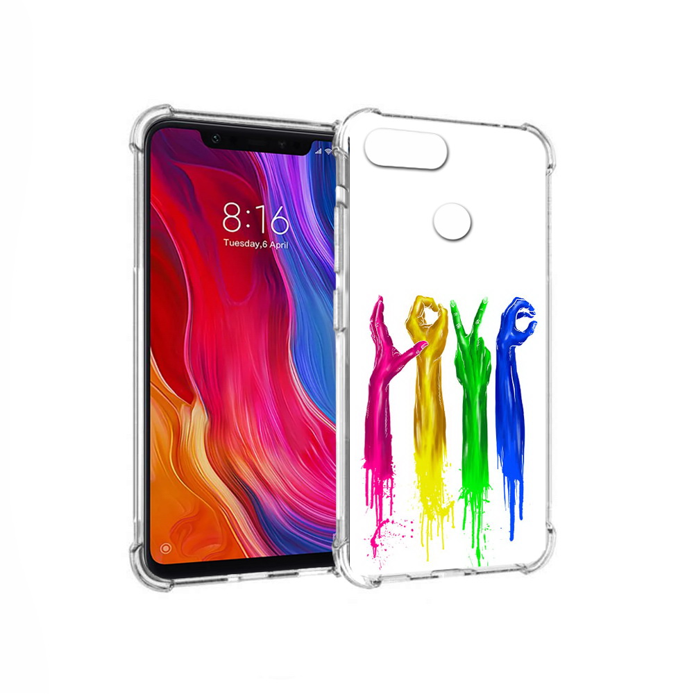 

Чехол MyPads Tocco для Xiaomi Mi 8 Lite яркие руки love (PT119514.309.707), Прозрачный, Tocco