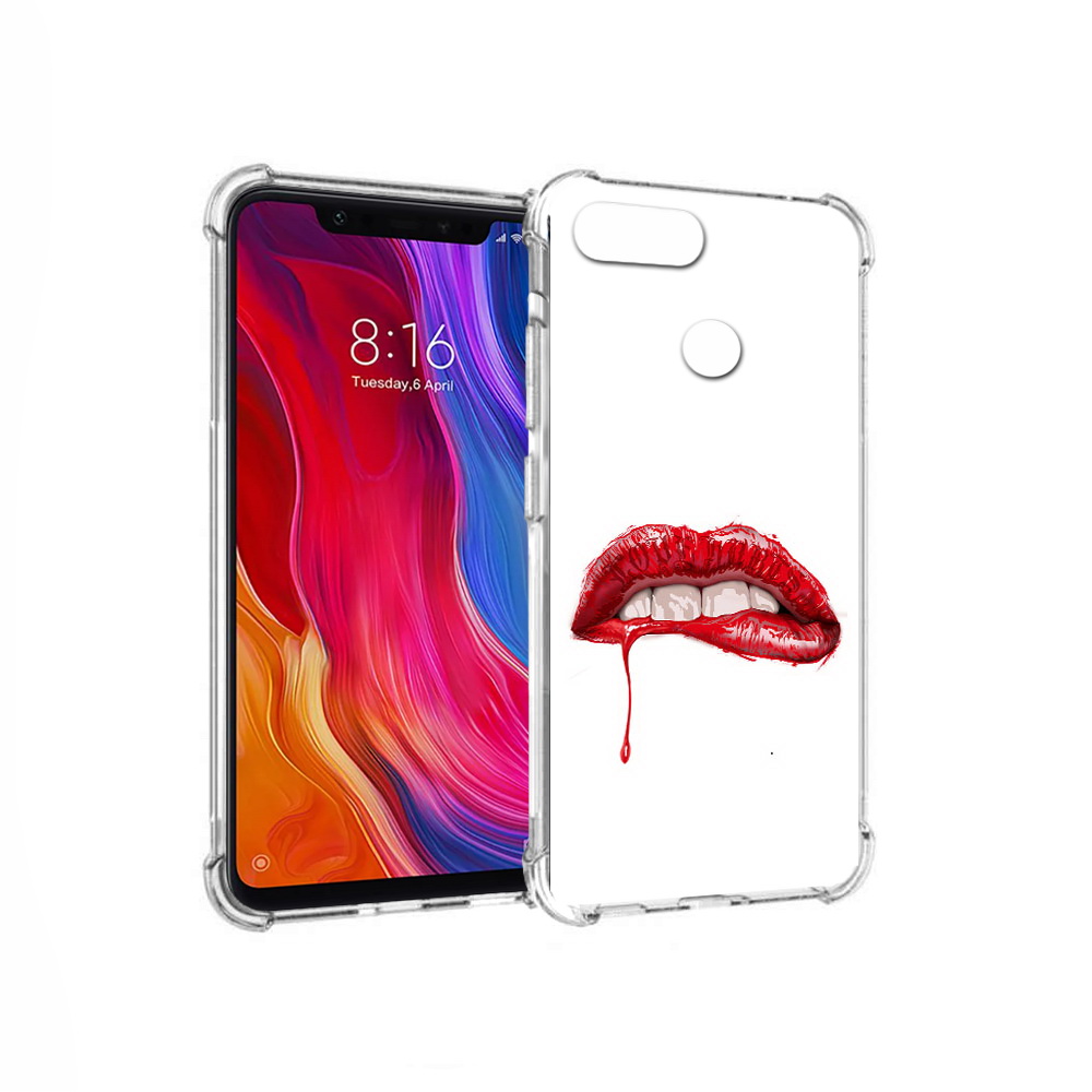 

Чехол MyPads Tocco для Xiaomi Mi 8 Lite яркие красные губы (PT119514.309.706), Прозрачный, Tocco