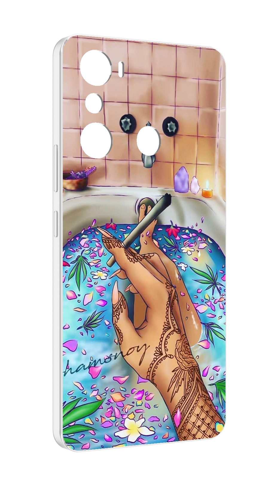 

Чехол MyPads девушка в ванне женский для Infinix Hot 20i, Прозрачный, Tocco
