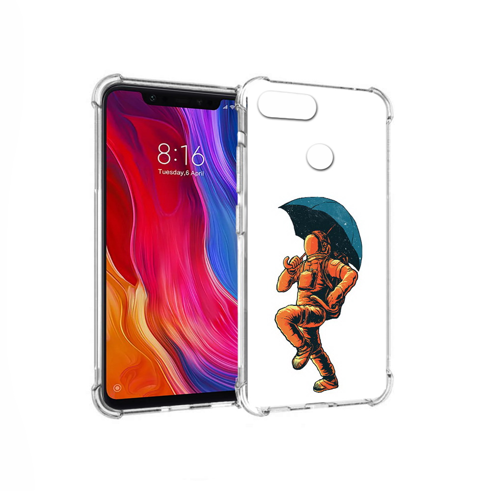 

Чехол MyPads Tocco для Xiaomi Mi 8 Lite шагающий космонавт с зонтом (PT119514.309.695), Прозрачный, Tocco
