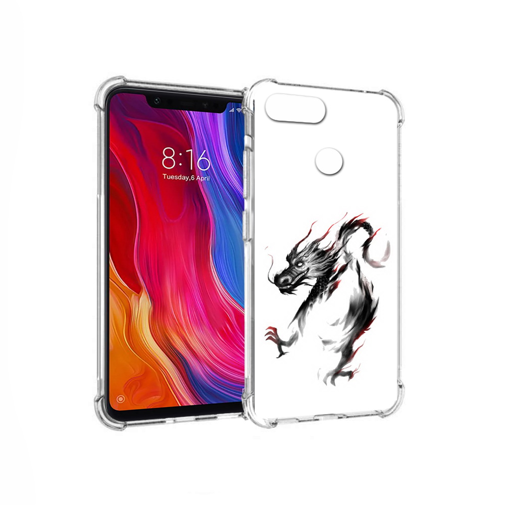 

Чехол MyPads Tocco для Xiaomi Mi 8 Lite черный дракон (PT119514.309.690), Прозрачный, Tocco