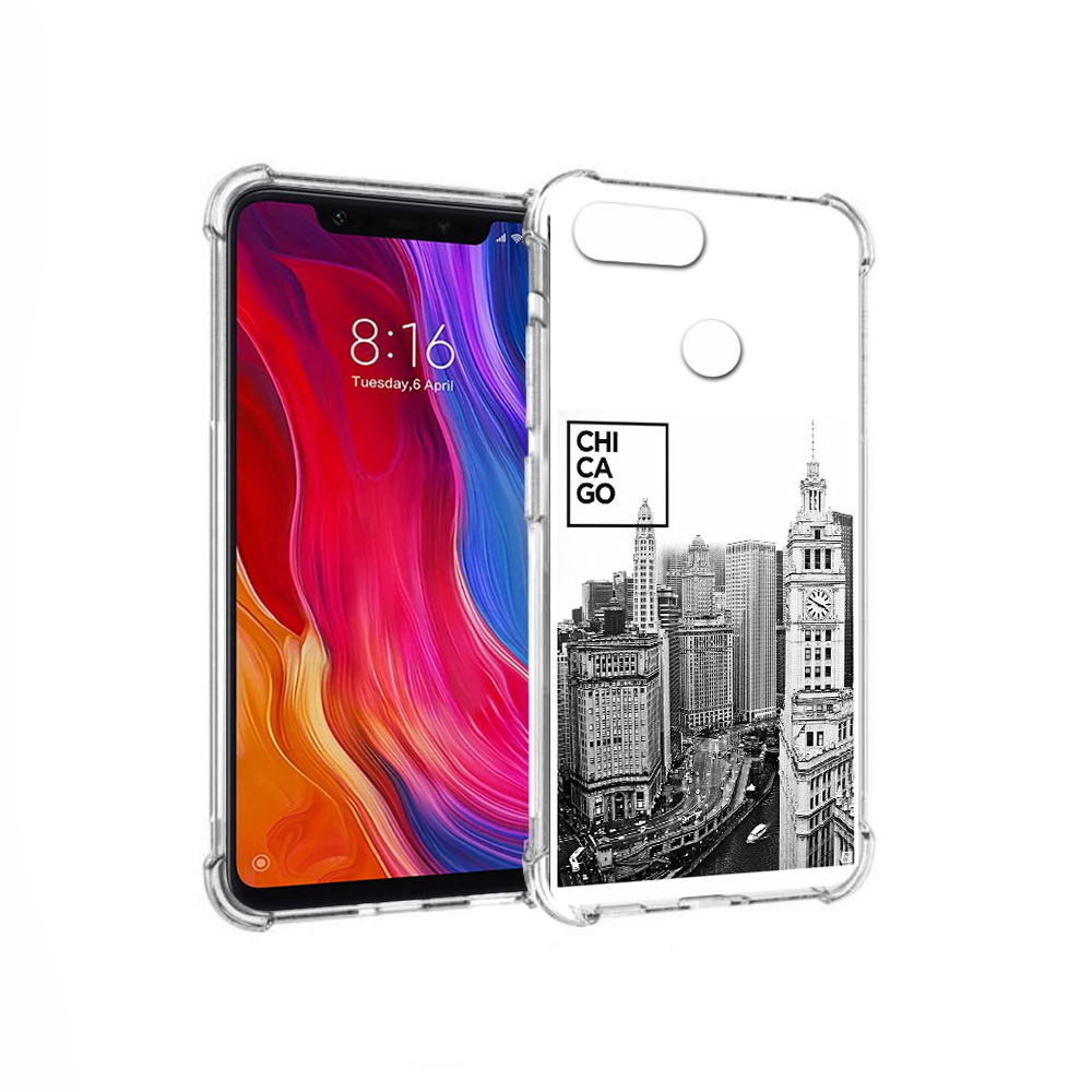 

Чехол MyPads Tocco для Xiaomi Mi 8 Lite черно белый чикаго (PT119514.309.689), Прозрачный, Tocco