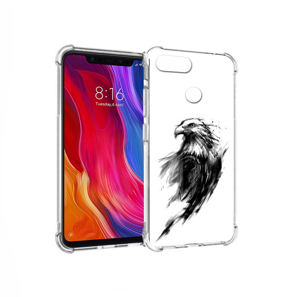 

Чехол MyPads Tocco для Xiaomi Mi 8 Lite чб птица (PT119514.309.670), Прозрачный, Tocco