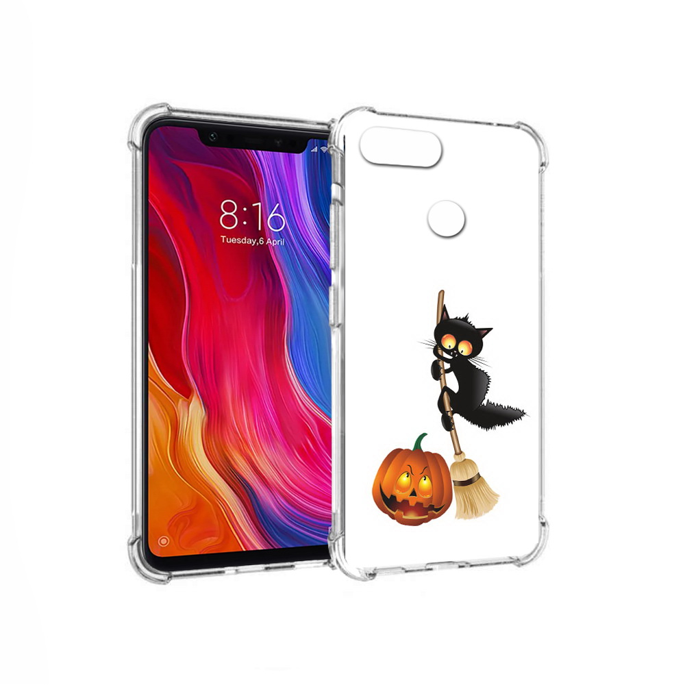 

Чехол MyPads Tocco для Xiaomi Mi 8 Lite хэлуинский котик (PT119514.309.667), Прозрачный, Tocco