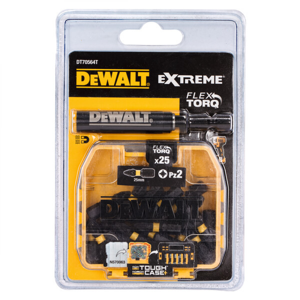 

Биты DEWALT DT70564T-QZ, PZ2 25 мм, 25 шт. в кейсе, DT70564T-QZ
