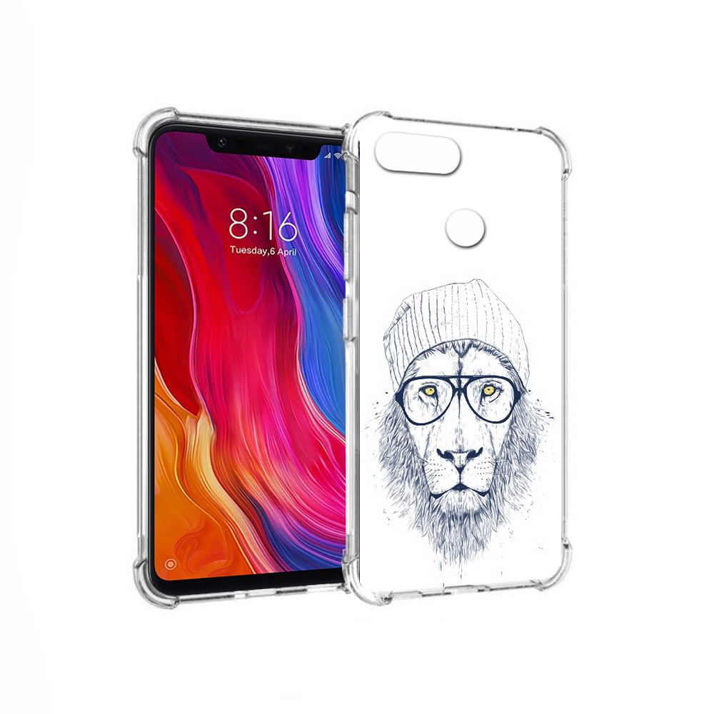 

Чехол MyPads Tocco для Xiaomi Mi 8 Lite хиппи лев (PT119514.309.663), Прозрачный, Tocco