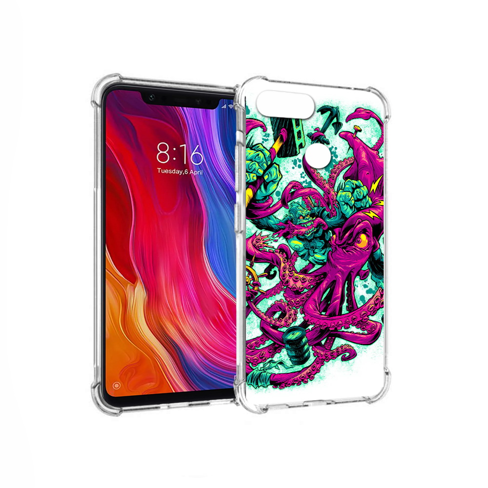 

Чехол MyPads Tocco для Xiaomi Mi 8 Lite фиолетовый кракен (PT119514.309.657), Прозрачный, Tocco