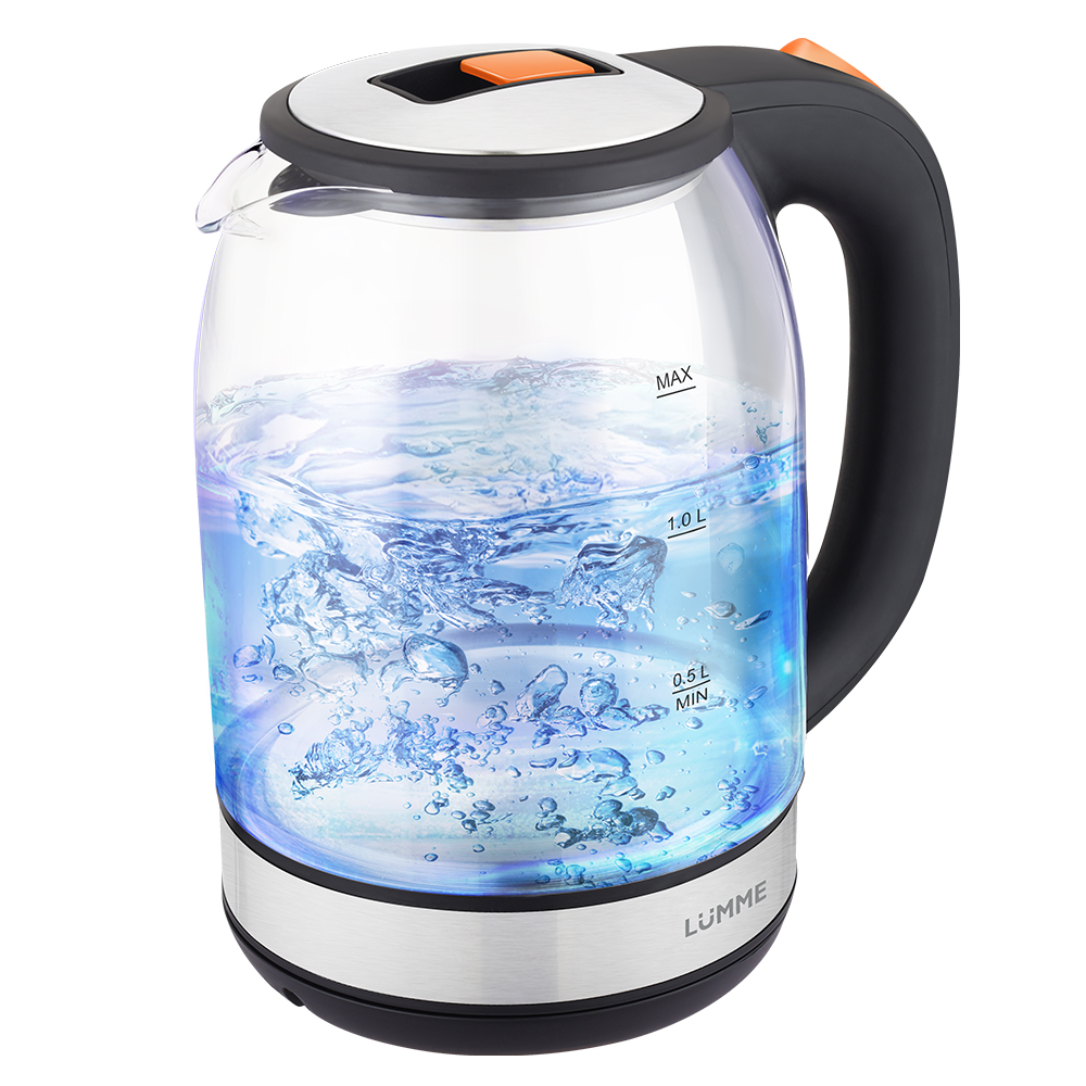 Чайник электрический LUMME LU-4104 2 л оранжевый, черный мини печь lumme lu 1710 голубой черный