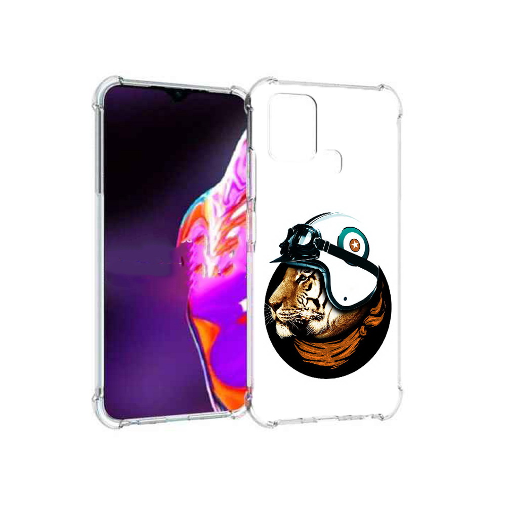 

Чехол MyPads Tocco для Infinix Hot 10s Тигр в шлеме, Прозрачный, Tocco