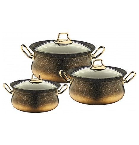 

Набор кастрюль 6 шт антипригарное покрытие чёрный O.M.S. Collection ECO GRANITE SETS, ECO GRANITE SETS