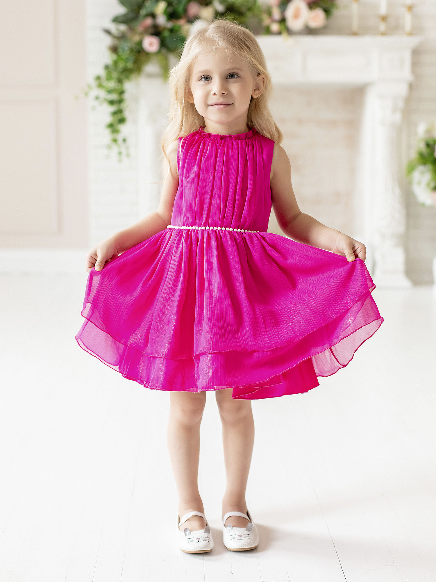 Платье детское Batik Белла, ярко-розовый, 134