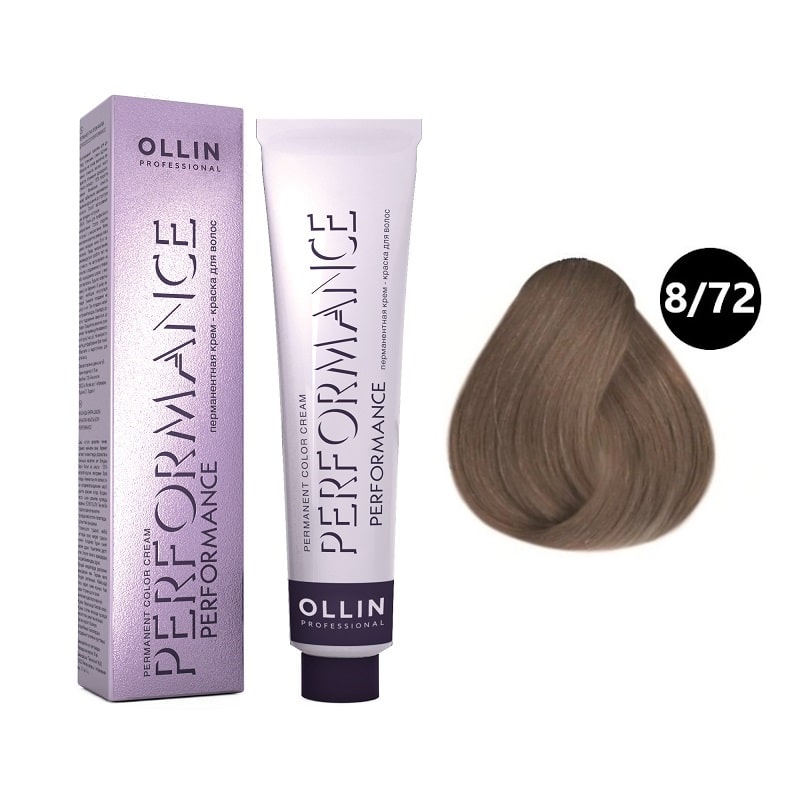 Краска для волос Ollin Professional 8/72 светло-русый коричнево-фиолетовый, 60 мл londa professional 7 71 краска для волос блонд коричнево пепельный lc new 60 мл