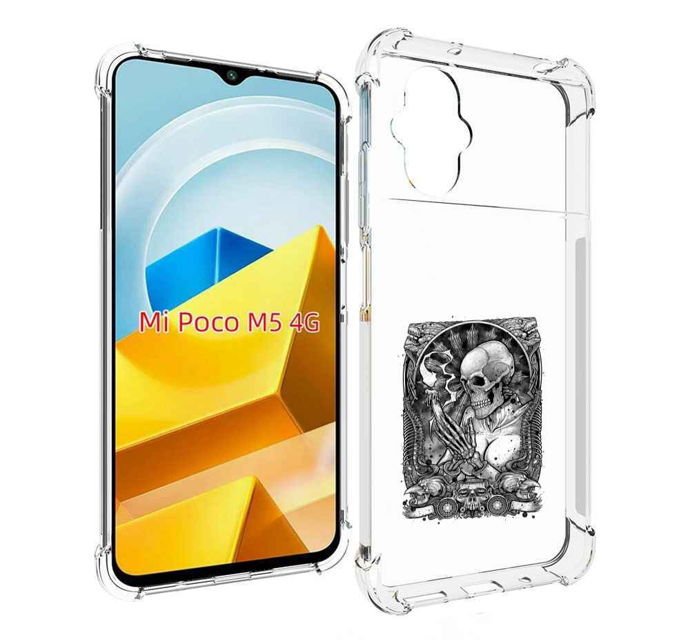 

Чехол Mypads Девушка Скелет Для Poco M5 Противоуда, Прозрачный, Tocco