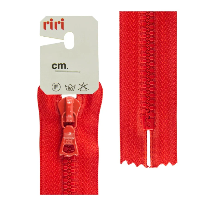 

Молния riri тракторная неразъемная, 6мм, 22см, цвет 2407, красный