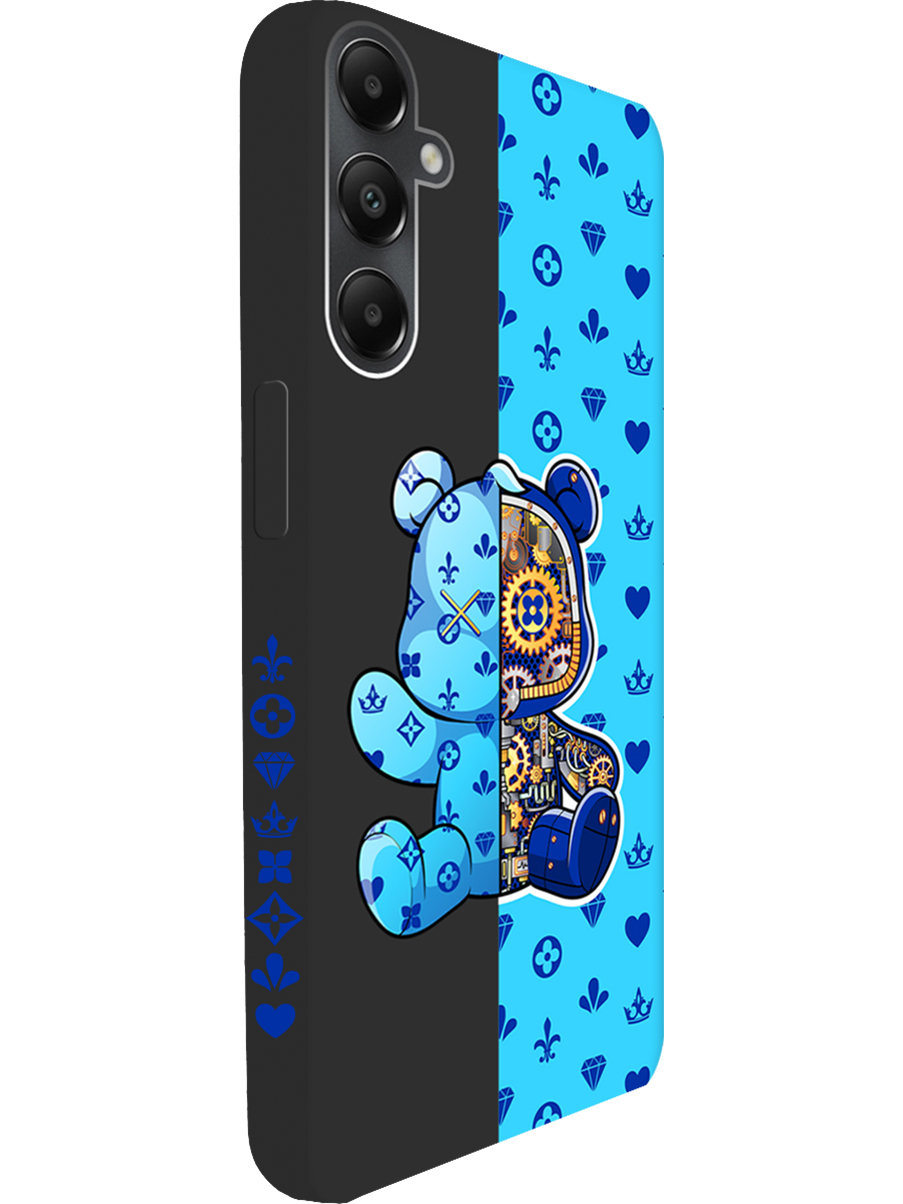 

Силиконовый чехол на Samsung Galaxy A05s с принтом "Синий Мишка" матовый черный, Черный;голубой;синий, 776583772