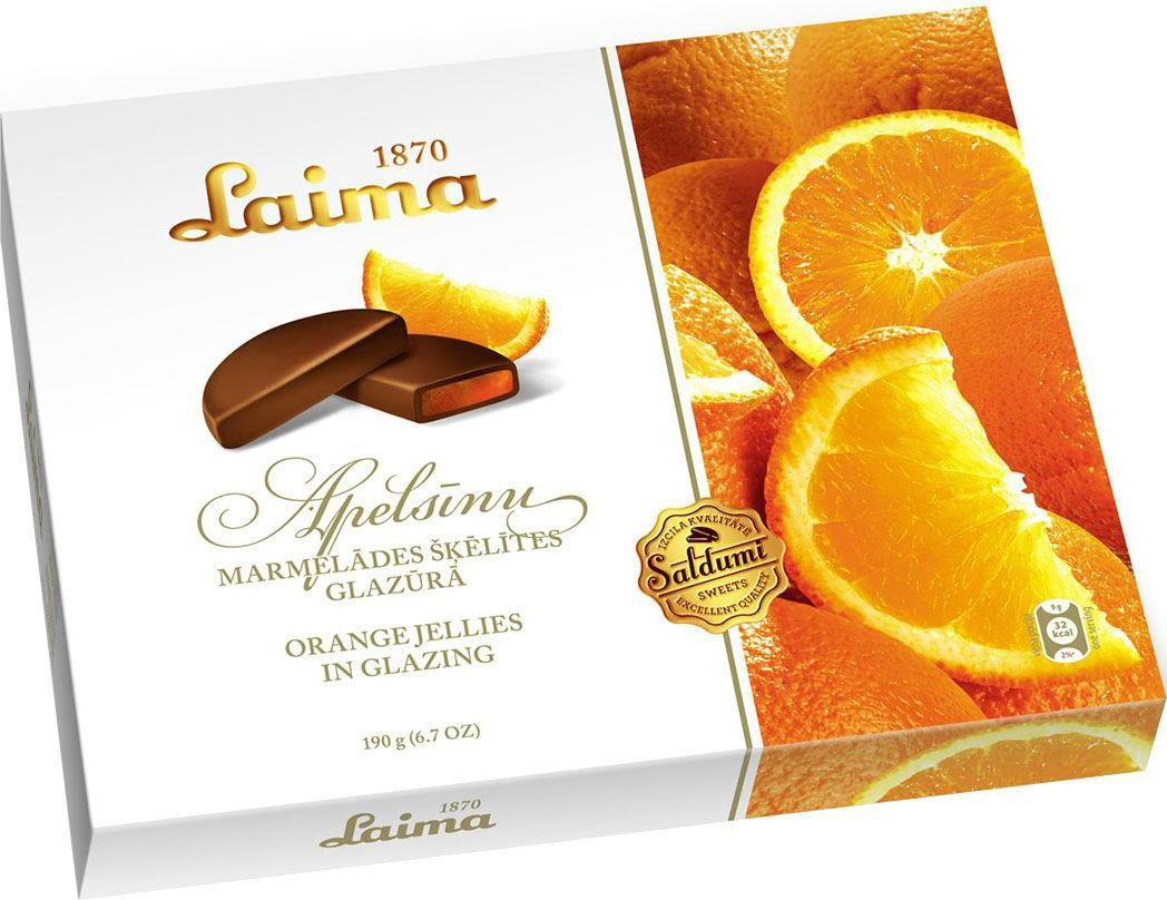 

Мармелад Laima Апельсиновые дольки в шоколадной глазури
