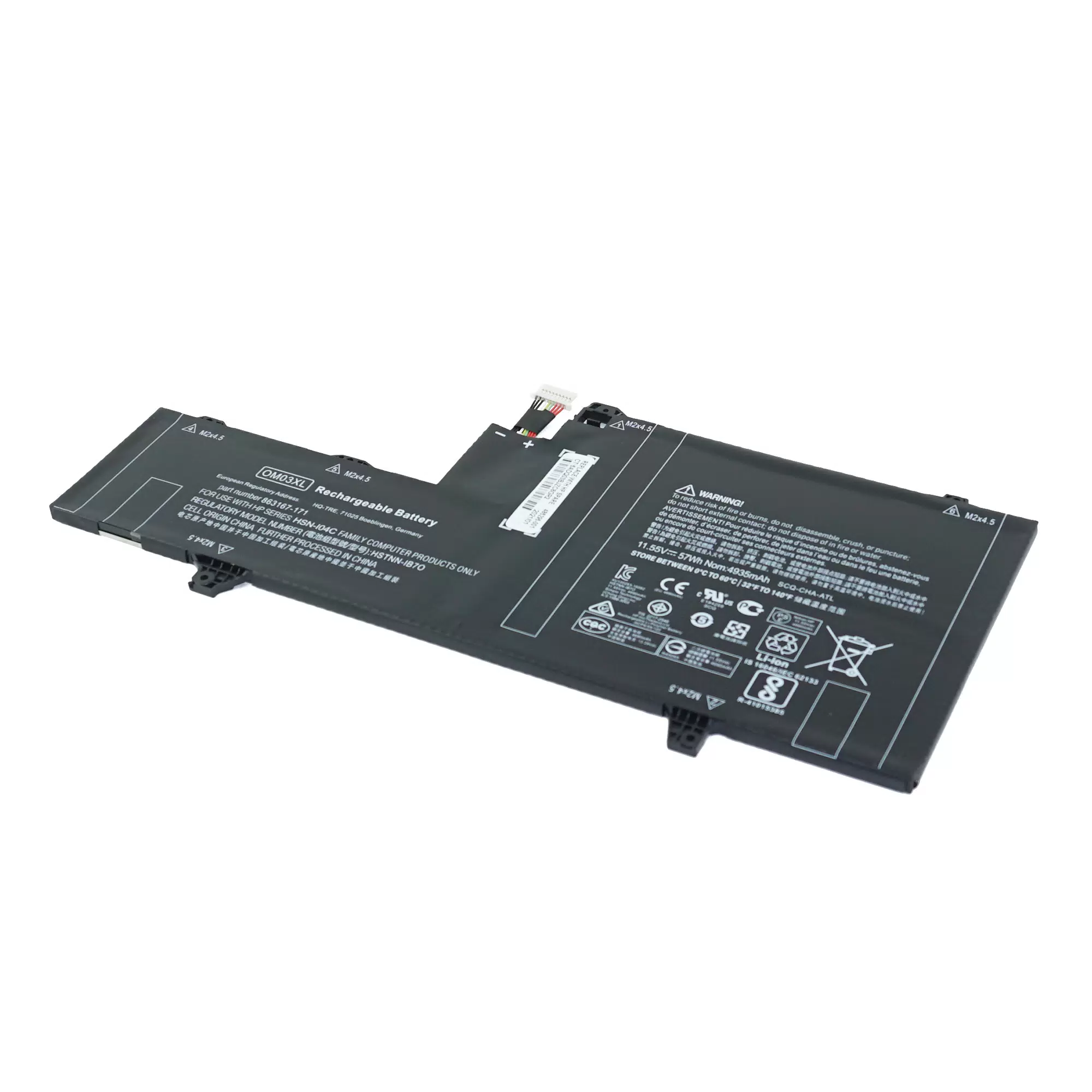 

Аккумулятор для ноутбука Cameron Sino OM03XL 4935 мАч 11,55В (BAT00191288M), OM03XL