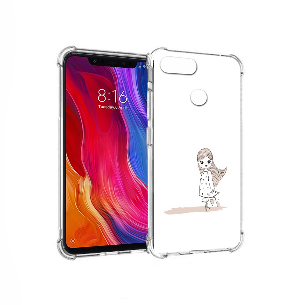 

Чехол MyPads Tocco для Xiaomi Mi 8 Lite Девочка с сумкой (PT119514.309.61), Прозрачный, Tocco