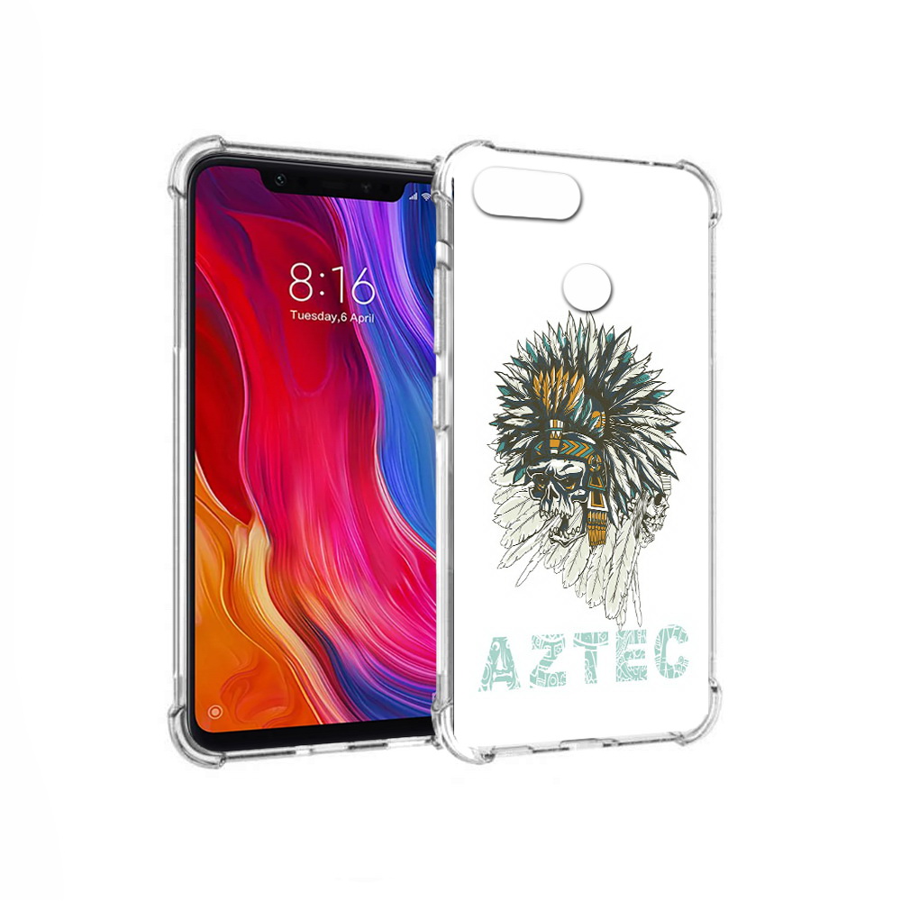 

Чехол MyPads Tocco для Xiaomi Mi 8 Lite скелет индеец (PT119514.309.602), Прозрачный, Tocco