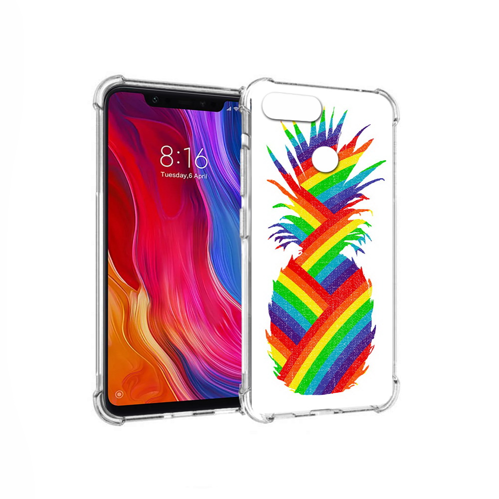 

Чехол MyPads Tocco для Xiaomi Mi 8 Lite радужный ананас (PT119514.309.566), Прозрачный, Tocco
