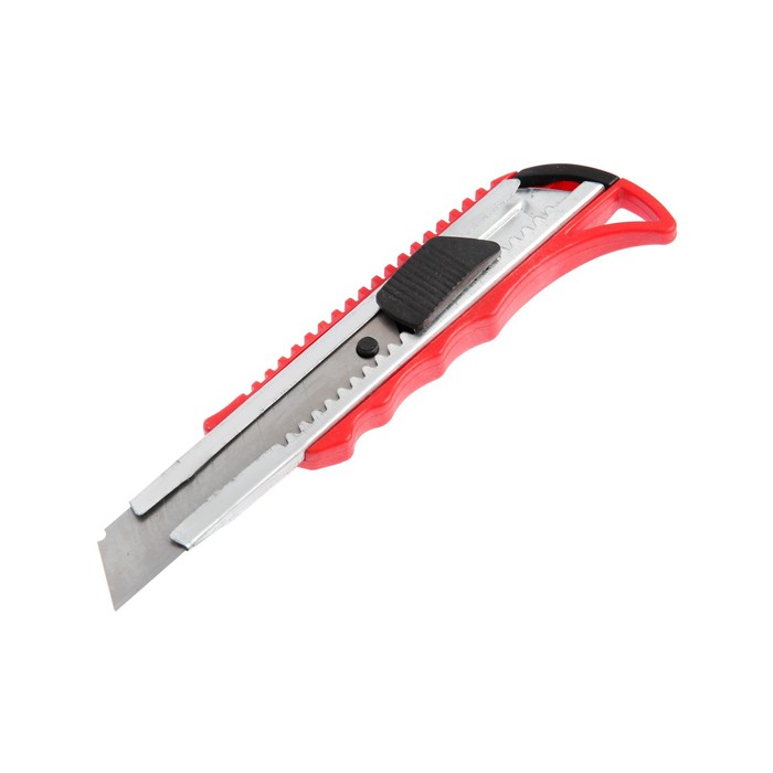 Нож универсальный ЛОМ, металлическая направляющая, пластиковый корпус, 18 мм технический нож лезвие 18мм двухкомпонентный корпус металлическая направляющая фиксатор кобальт 242 151