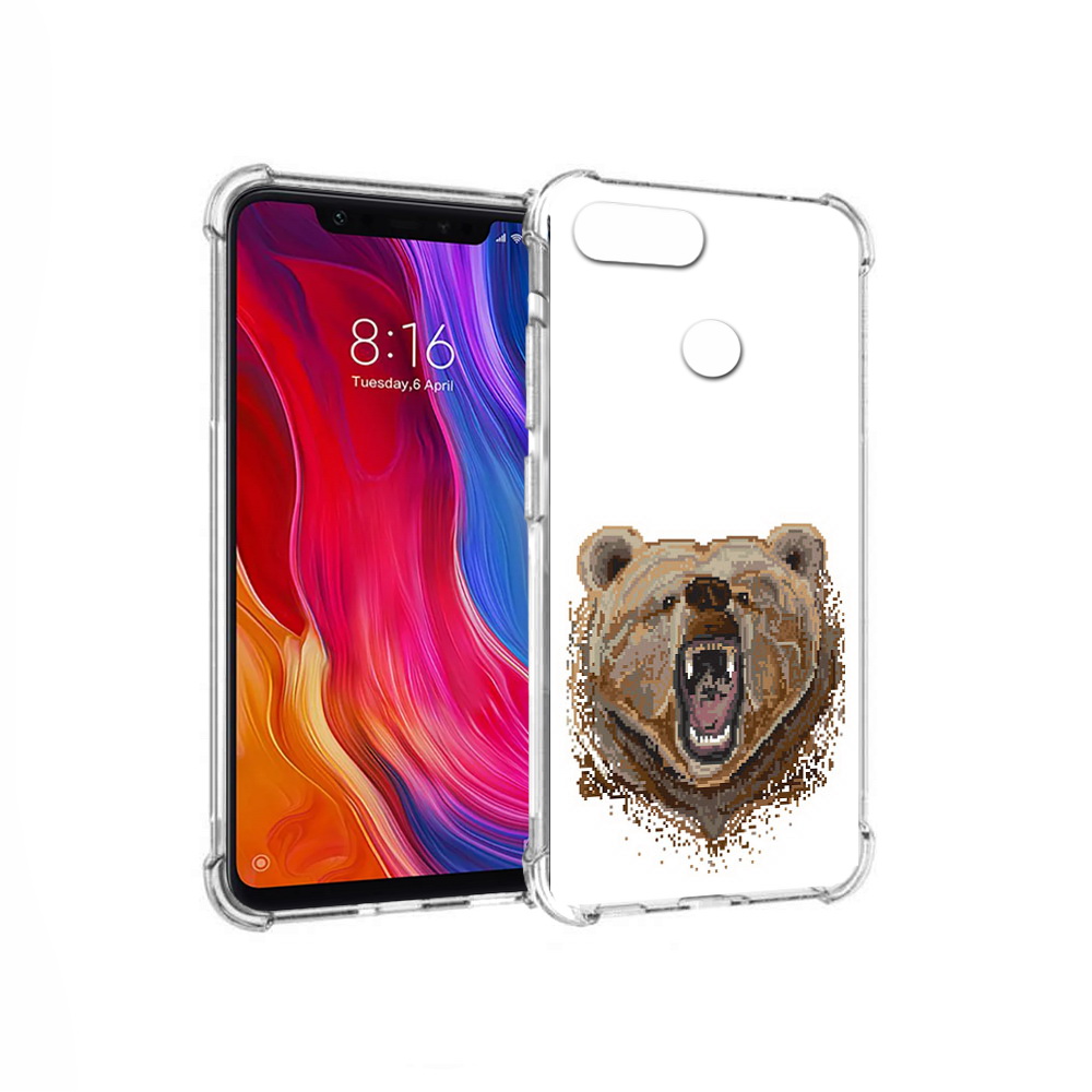 

Чехол MyPads Tocco для Xiaomi Mi 8 Lite пиксельный медведь (PT119514.309.539), Прозрачный, Tocco