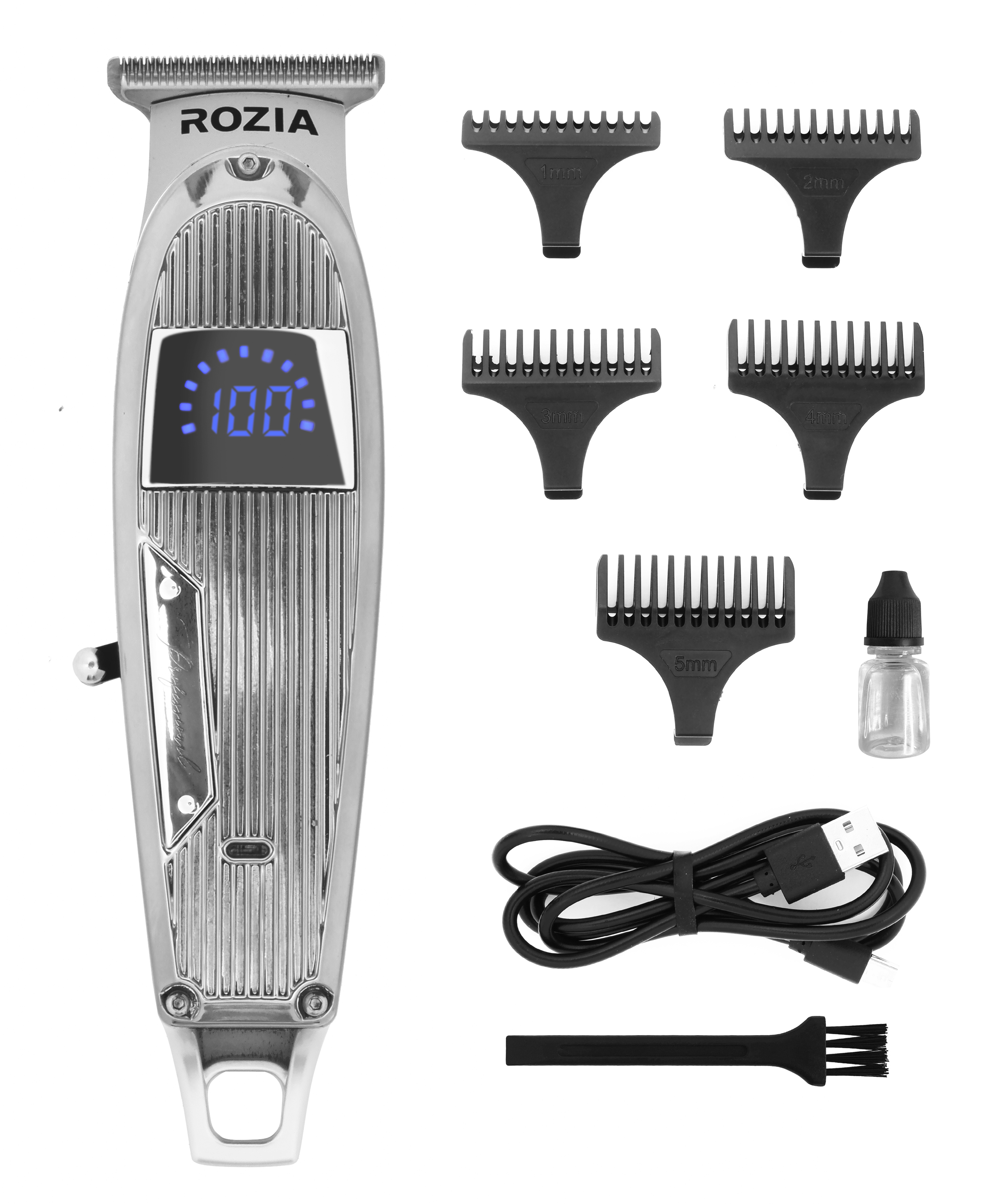 Машинка для стрижки волос Rozia HQ-321 серебристая машинка для стрижки волос rozia hq 365 белая черная