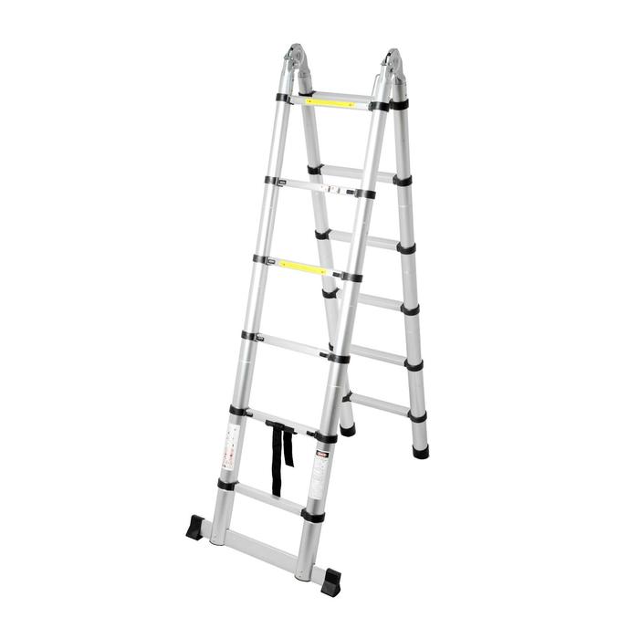 

Стремянка-лестница телескопическая ТУНДРА, раскладная, алюминиевая, 1.9 х 1.9 м