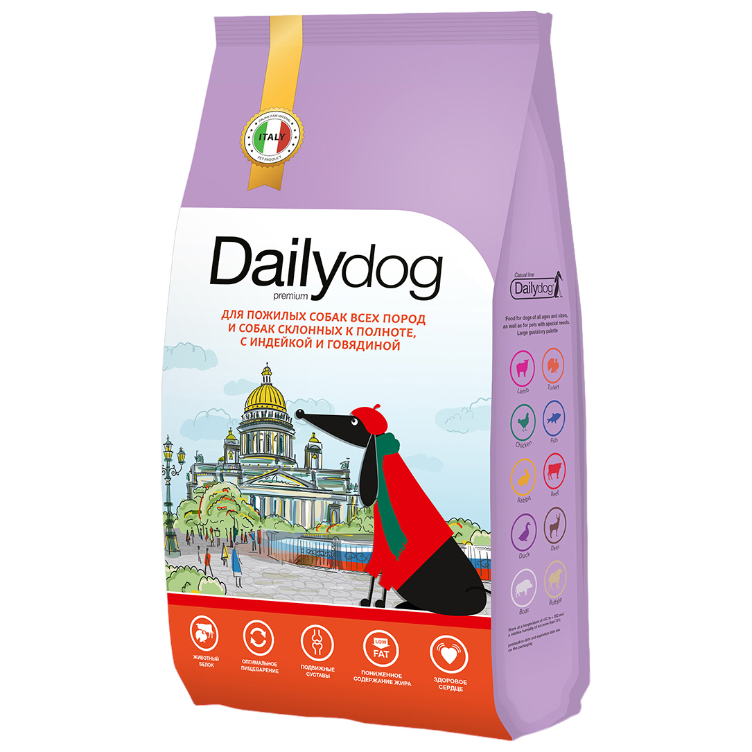 Сухой корм для собак Dailydog Casual при полноте, с индейкой и говядиной, 20 кг