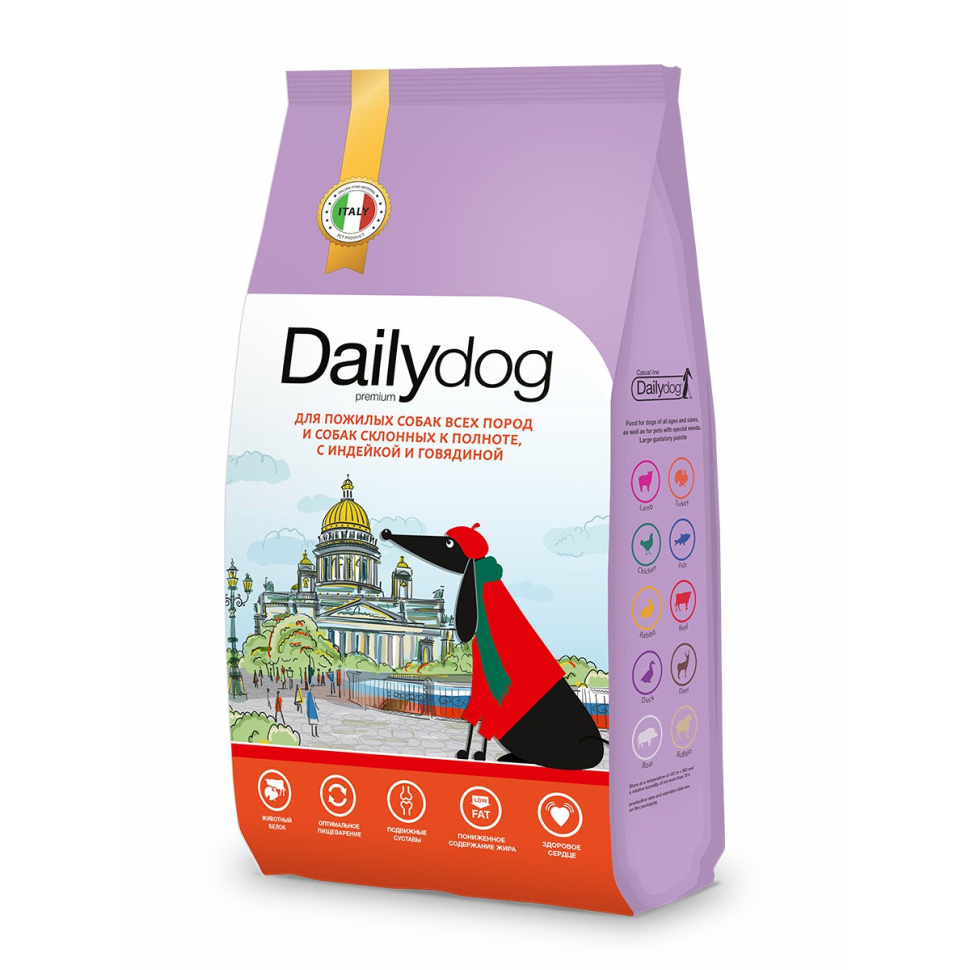 Сухой корм для собак Dailydog Casual при полноте, с индейкой и говядиной, 20 кг