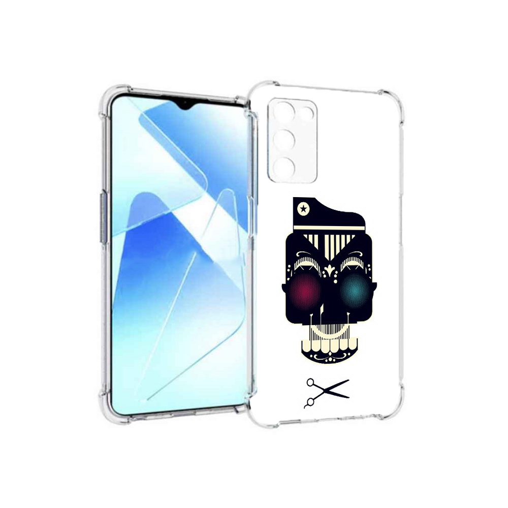 

Чехол MyPads Tocco для Infinix Zero X Pro черно белый скелет с яркими глазами, Прозрачный, Tocco