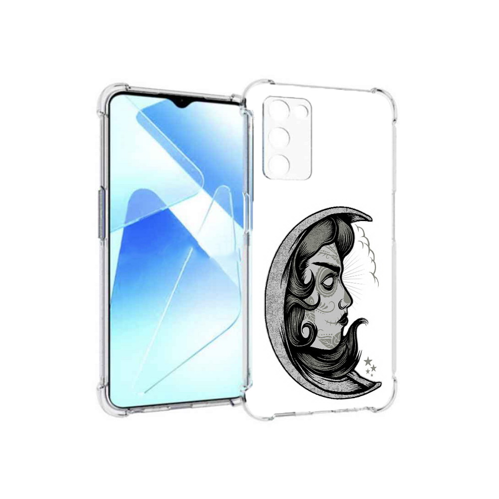 

Чехол MyPads Tocco для Infinix Zero X Pro черно белая луна с лицом, Прозрачный, Tocco