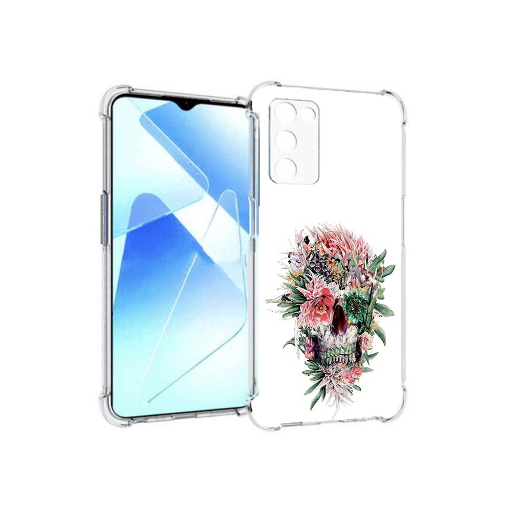 

Чехол MyPads Tocco для Infinix Zero X Pro череп из цветов, Прозрачный, Tocco