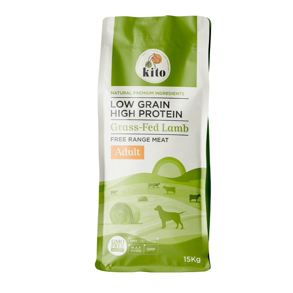 

Сухой корм для собак Kito Adult Dog Food Grass-Fed Lamb с ягненком, 15 кг